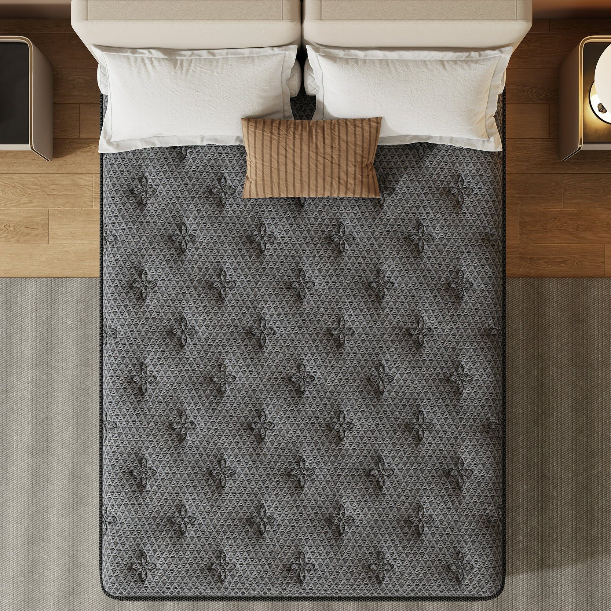 HIKOS 14 inch Full Mattress in a Box, Cooling Gel Memory Foam Hybrid Mattress with Individually Wrapped Pocket Coils, Medium Firm Full Size Mattress, Pressure Relief for Adult
