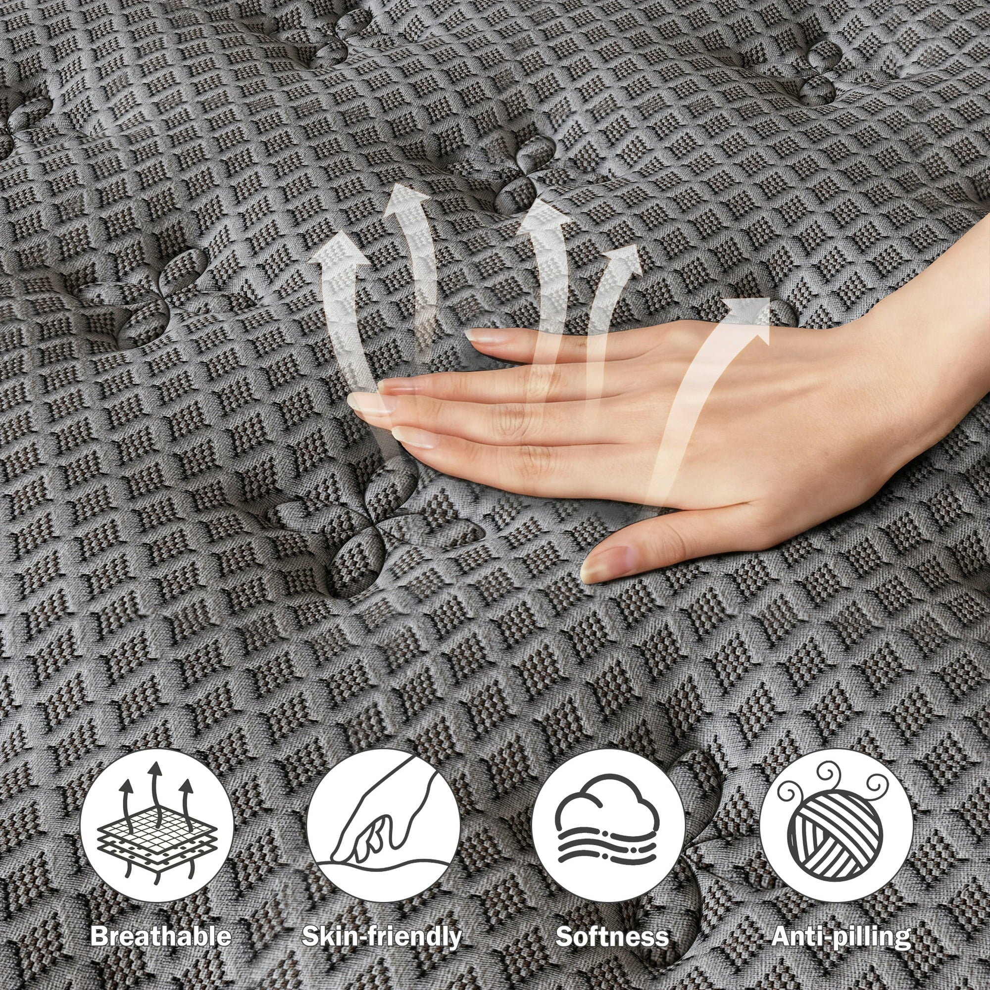 HIKOS 14 inch Full Mattress in a Box, Cooling Gel Memory Foam Hybrid Mattress with Individually Wrapped Pocket Coils, Medium Firm Full Size Mattress, Pressure Relief for Adult
